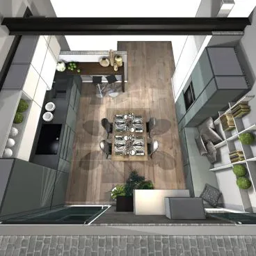 render cucina Garda 3