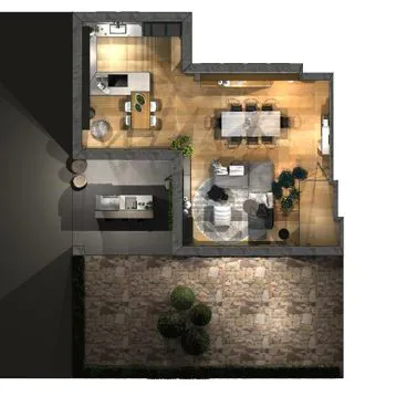 cucina Living e patio esterno in val d'Illasi 1